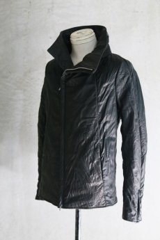 画像2: incarnation / インカネーション /  11327-4440 CARF LEATHER HIGH NECK BIAS ZIP DOWN BLOUSON (2)