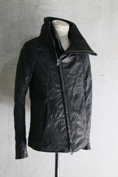 画像5: incarnation / インカネーション /  11327-4440 CARF LEATHER HIGH NECK BIAS ZIP DOWN BLOUSON (5)