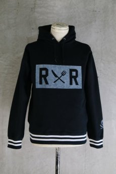 画像1: OLD GT / WR-7403 / BLACK RICE / ''RRK'' PRINT WHITE LINE SWEAT HOODIE (1)