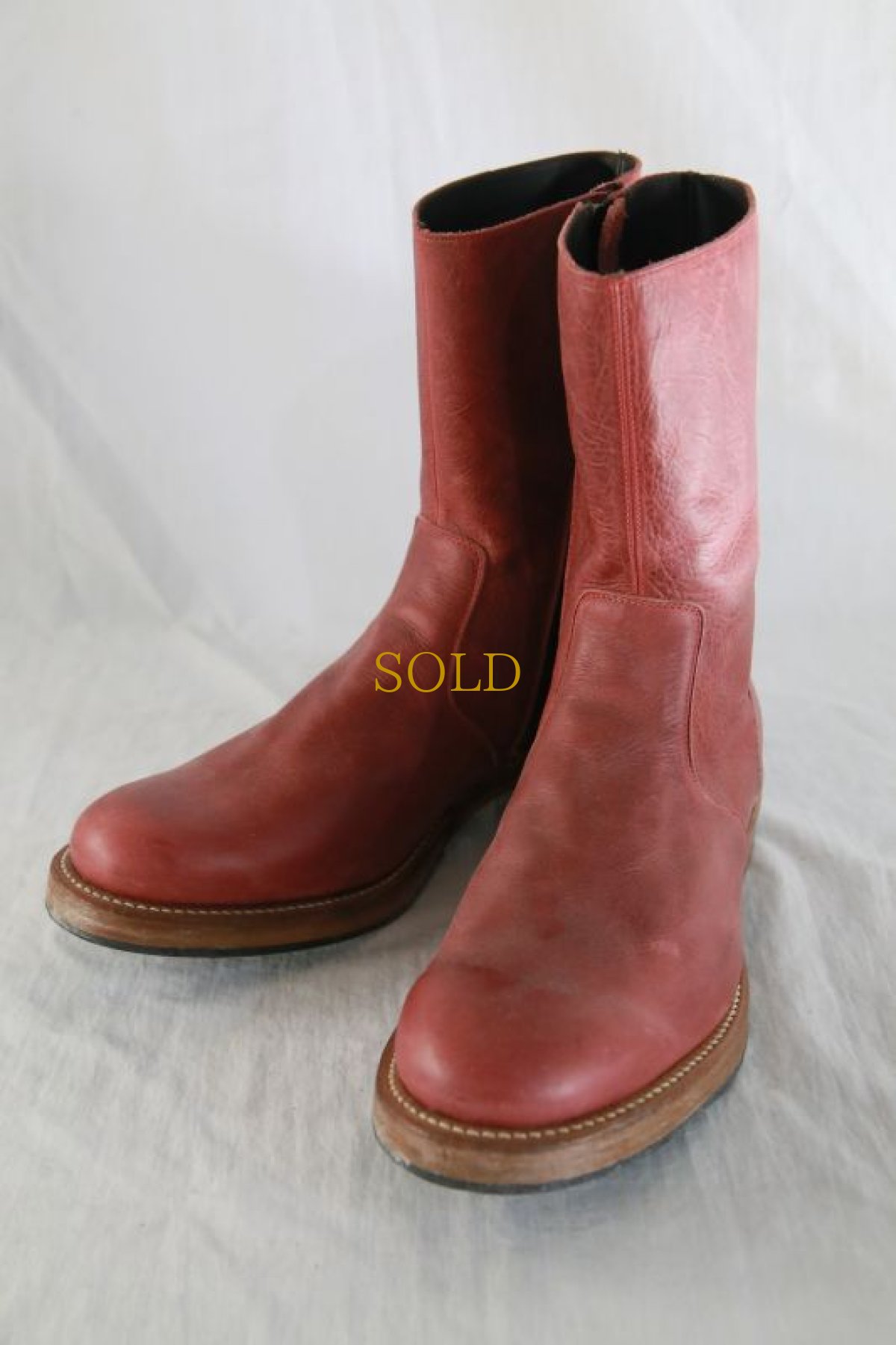 画像2: Thee OLD CIRCUS '' Old Number '' / CB-412 / BULLET / バレットレザーミドルシャフトサイドジップブーツ　 (2)