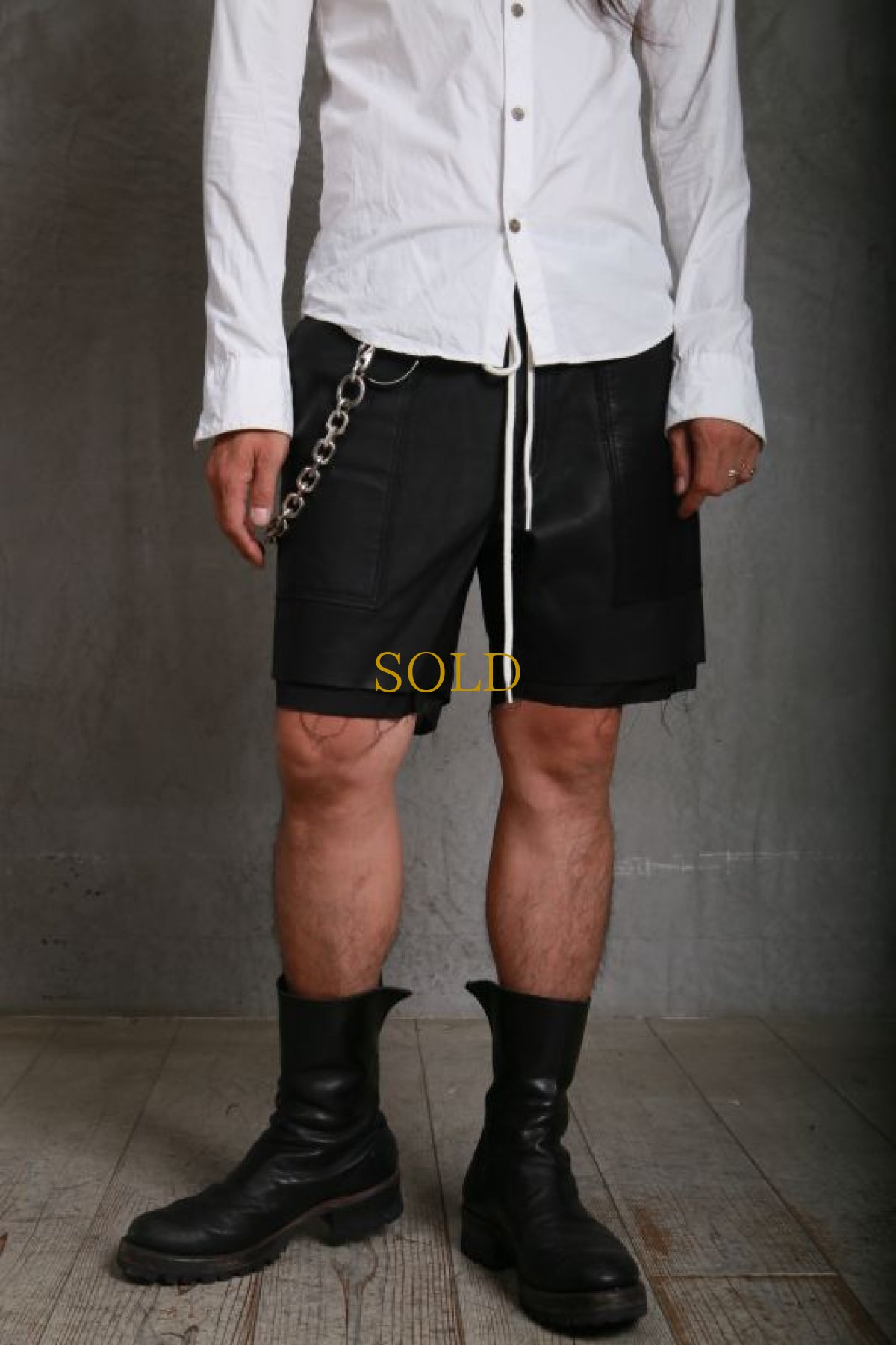 画像5: JUVENILE HALL ROLLCALL / ジュヴェナイルホールロールコール / 1222 / LAYERD LEATHER SHORT PANTS (5)