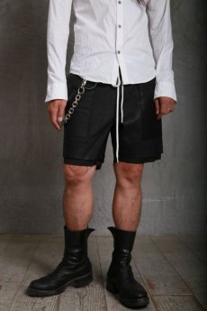 画像5: JUVENILE HALL ROLLCALL / ジュヴェナイルホールロールコール / 1222 / LAYERD LEATHER SHORT PANTS (5)