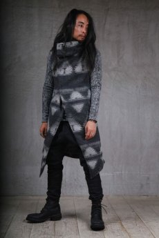 画像9: incarnation / インカネーション / 31772-2200 WOOL 90% PA 10% WIDE NECK LONG VEST LINED (9)