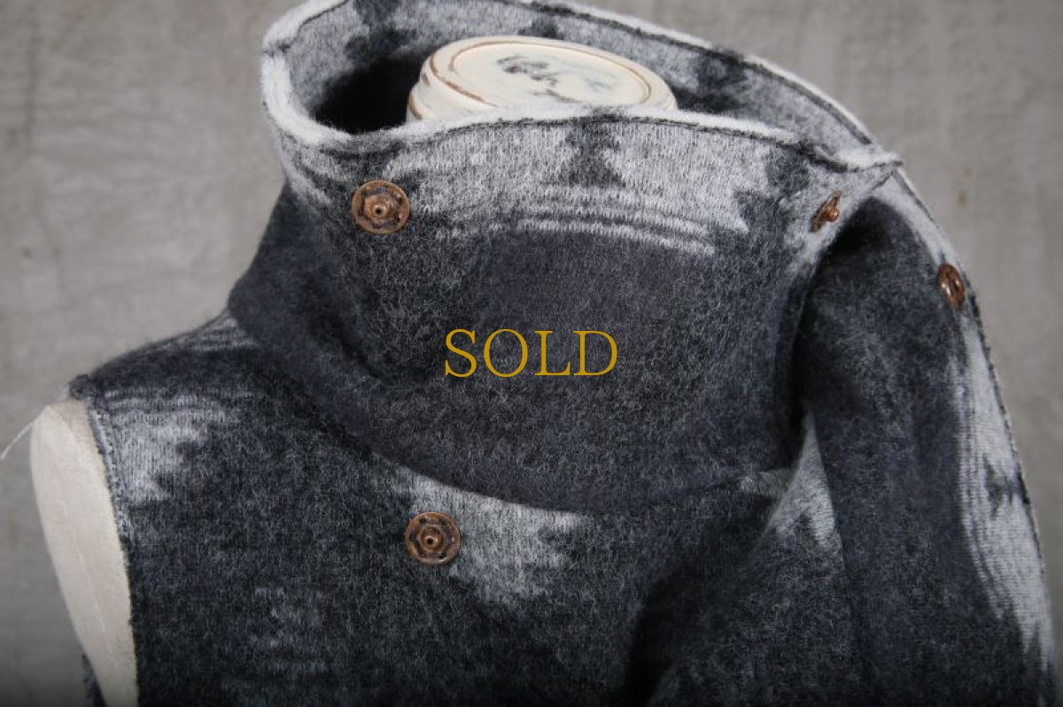 画像8: incarnation / インカネーション / 31772-2200 WOOL 90% PA 10% WIDE NECK LONG VEST LINED (8)