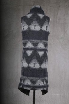 画像2: incarnation / インカネーション / 31772-2200 WOOL 90% PA 10% WIDE NECK LONG VEST LINED (2)