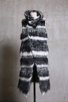 画像4: incarnation / インカネーション / 31775-2200 WOOL 4% PL 25%  PC 25% WIDE NECK LONG VEST LINED  (4)