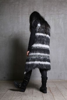 画像16: incarnation / インカネーション / 31775-2200 WOOL 4% PL 25%  PC 25% WIDE NECK LONG VEST LINED  (16)