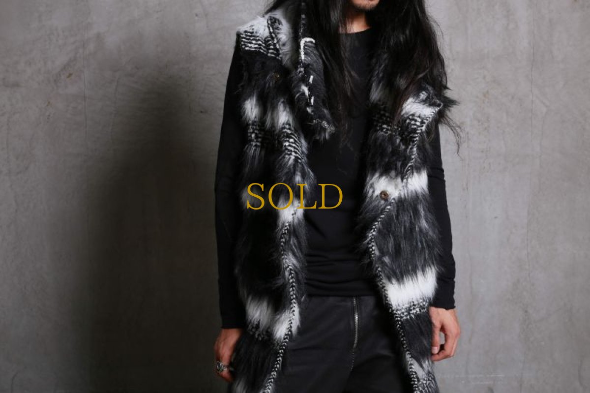 画像14: incarnation / インカネーション / 31775-2200 WOOL 4% PL 25%  PC 25% WIDE NECK LONG VEST LINED  (14)