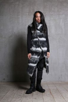 画像3: incarnation / インカネーション / 31775-2200 WOOL 4% PL 25%  PC 25% WIDE NECK LONG VEST LINED  (3)