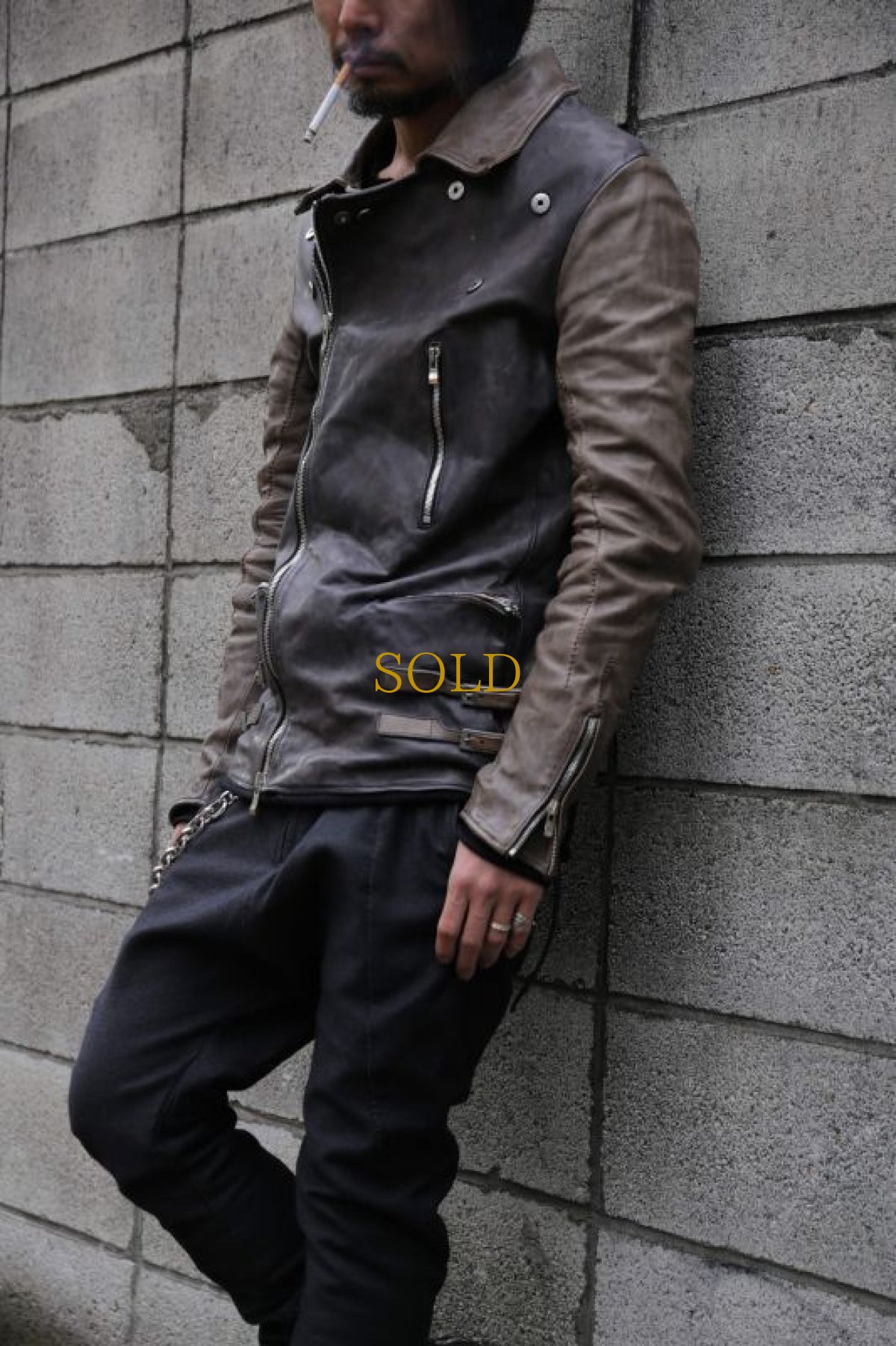 画像3: incarnation / インカネーション /  11811V-41077 HORSE LEATHER W/BREAST MOTO O/P ARMW/POCKET LINED (3)
