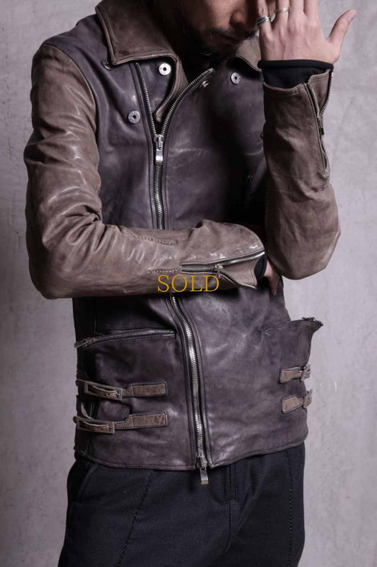 画像4: incarnation / インカネーション /  11811V-41077 HORSE LEATHER W/BREAST MOTO O/P ARMW/POCKET LINED (4)
