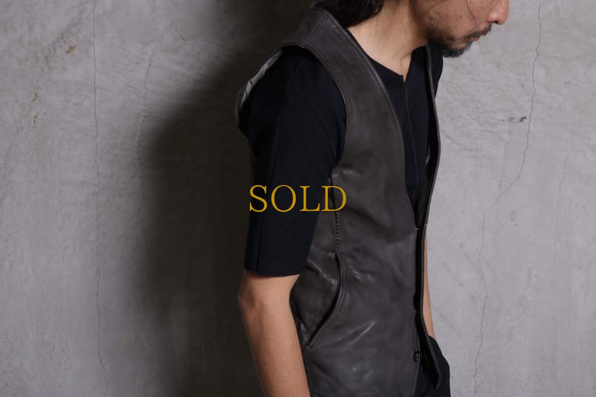 画像5: incarnation / インカネーション / 11810IN-2217 CALF LEATHER VEST 4B LINED - Garage EDEN Exclusive -  (5)