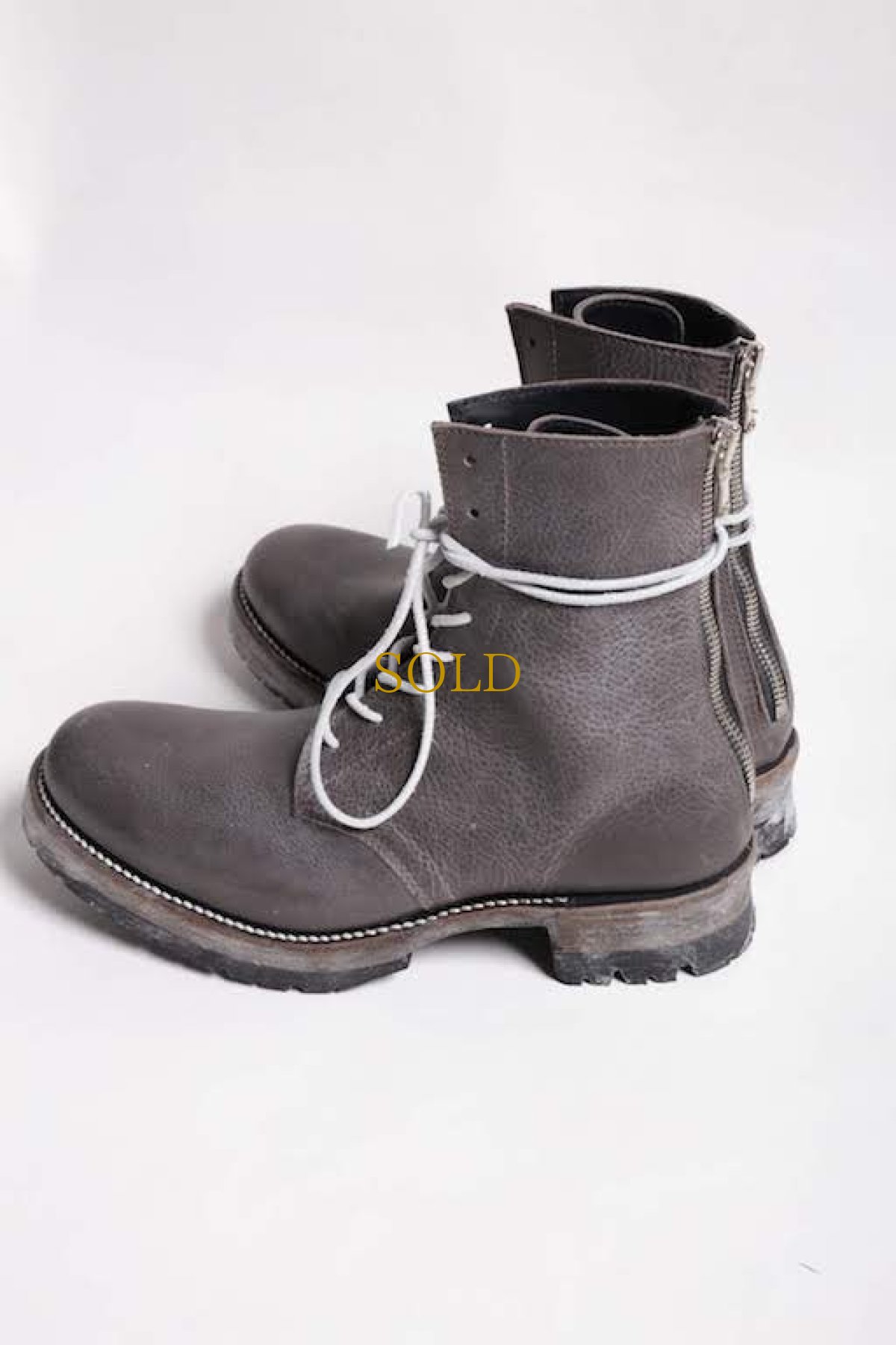 画像2: Thee OLD CIRCUS '' 1973 '' / CB-912 / " Black Neon " / リリィレザーレースアップバックジップブーツ (2)