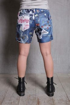 画像4: JUVENILE HALL ROLLCALL / ジュヴェナイルホールロールコール / 1265 / CUSTOMISED DENIM PRINT SHORT PANTS (4)