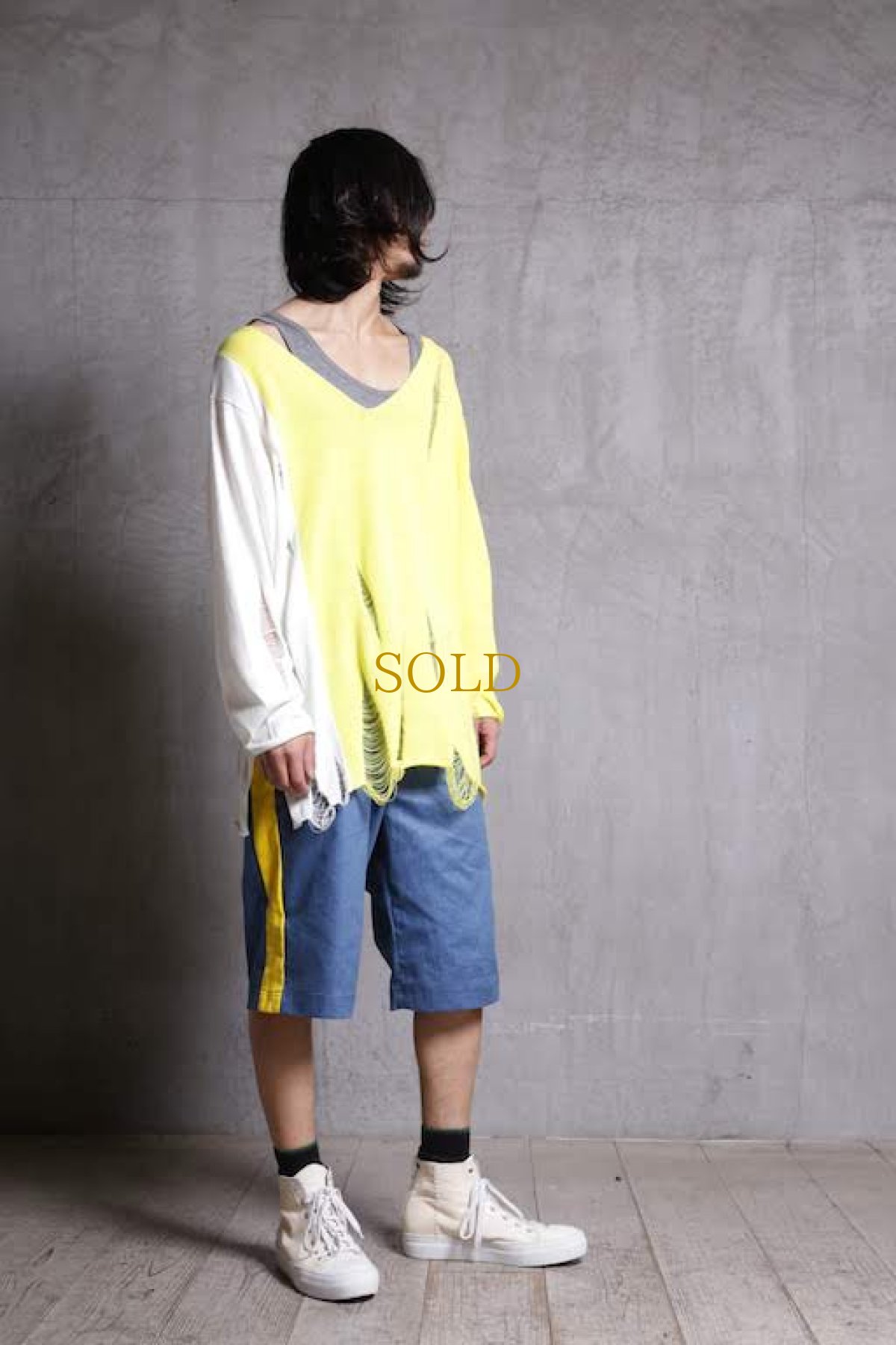画像12: JUVENILE HALL ROLLCALL / ジュヴェナイルホールロールコール / 1290 / TWO TONE COLOR CRASH KNIT  (12)
