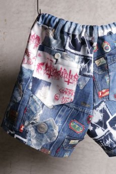 画像5: JUVENILE HALL ROLLCALL / ジュヴェナイルホールロールコール / 1265 / CUSTOMISED DENIM PRINT SHORT PANTS (5)