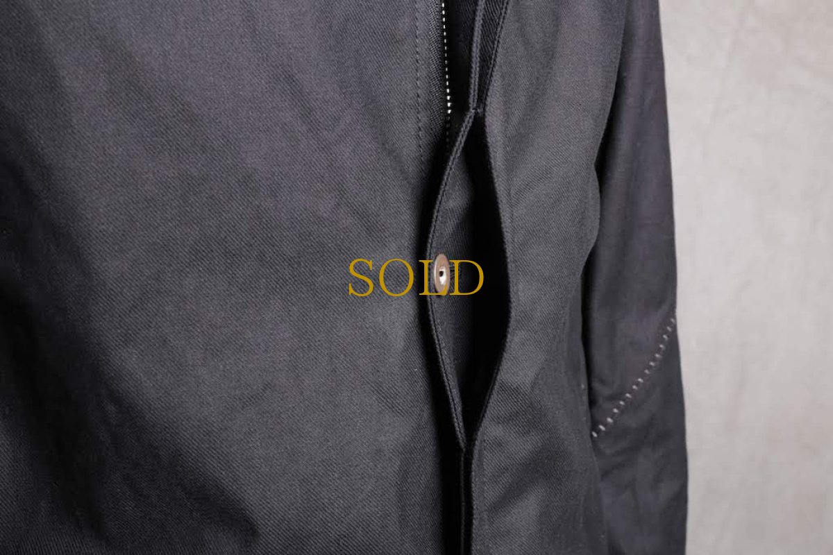 画像6: Thee OLD CIRCUS '' 1973 '' / 9121 / " Gray Bone " / 12oz サージストレッチ スタンドフォールカラー裏なしコート (6)