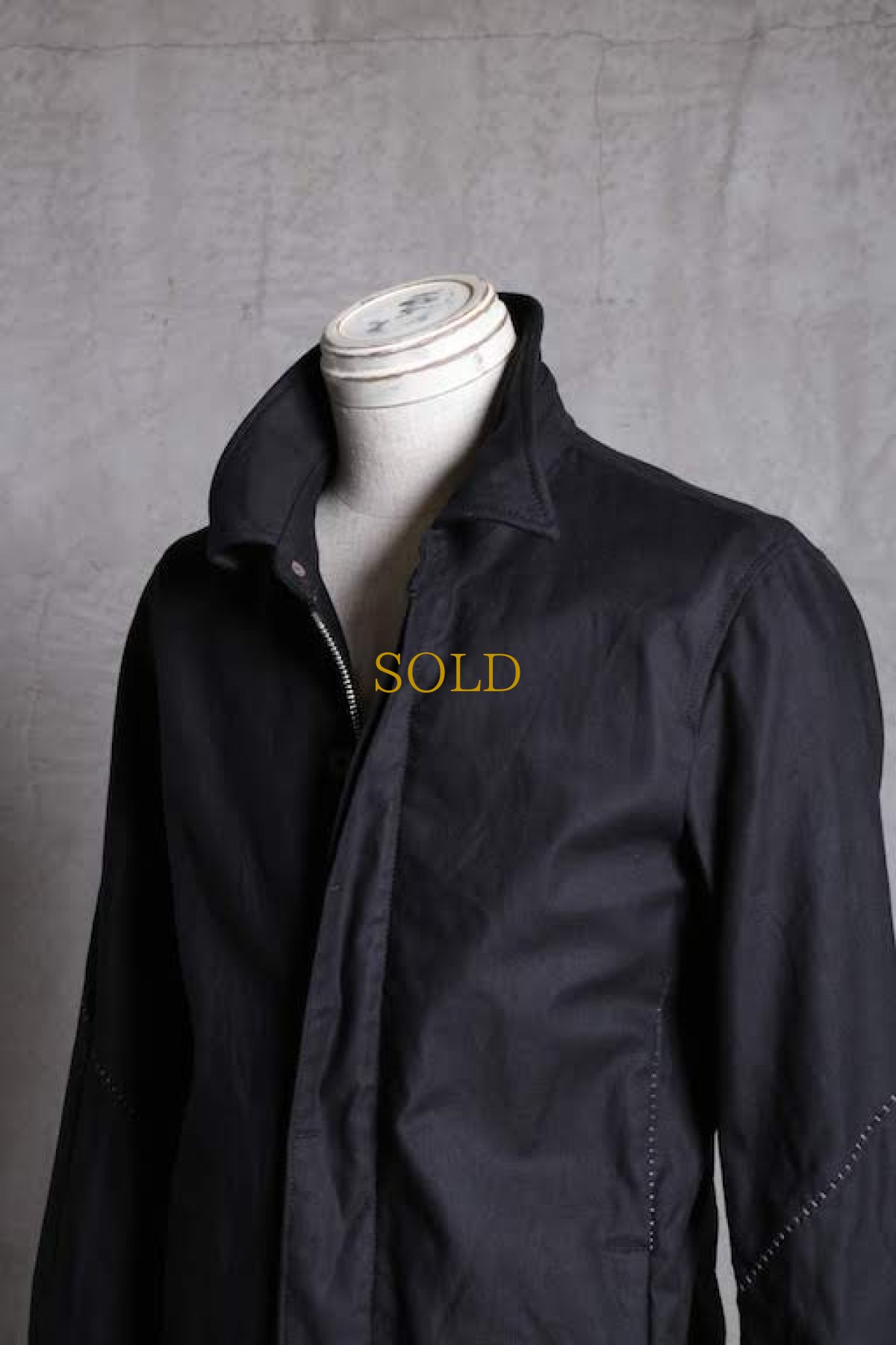 画像3: Thee OLD CIRCUS '' 1973 '' / 9121 / " Gray Bone " / 12oz サージストレッチ スタンドフォールカラー裏なしコート (3)