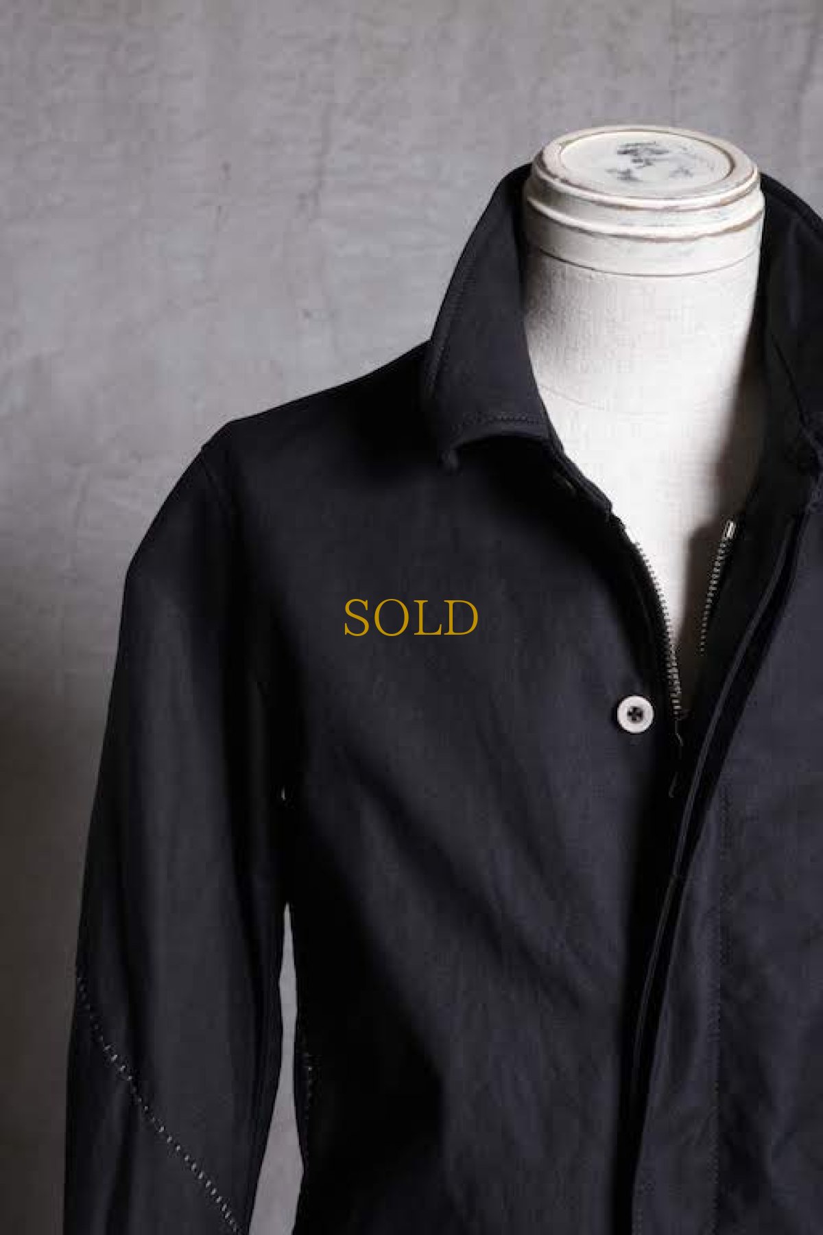 画像4: Thee OLD CIRCUS '' 1973 '' / 9121 / " Gray Bone " / 12oz サージストレッチ スタンドフォールカラー裏なしコート (4)