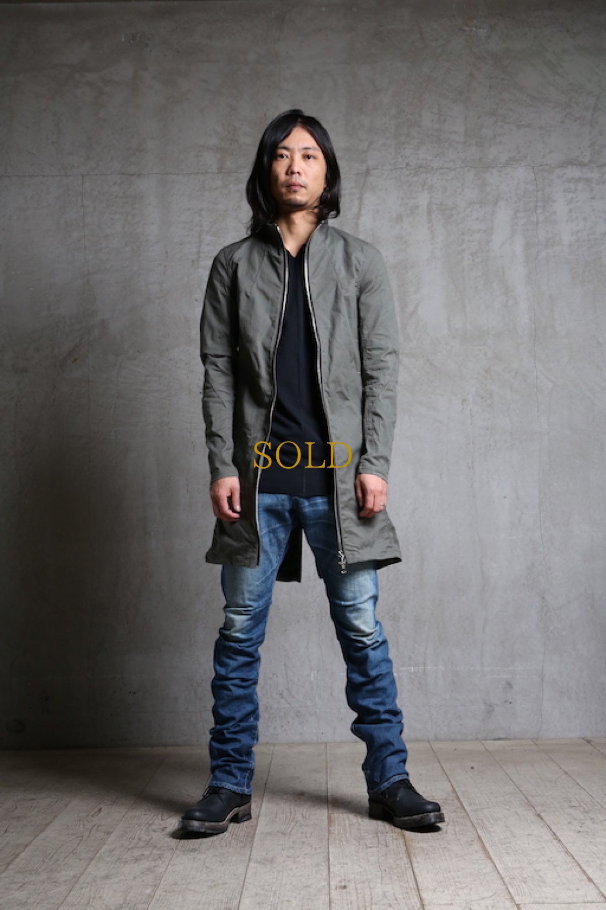 画像11: Thee OLD CIRCUS '' 1973 '' / 9134 / " Old Time " / 高密度ストレッチオックス ディストーションネックロングシャツコート (11)