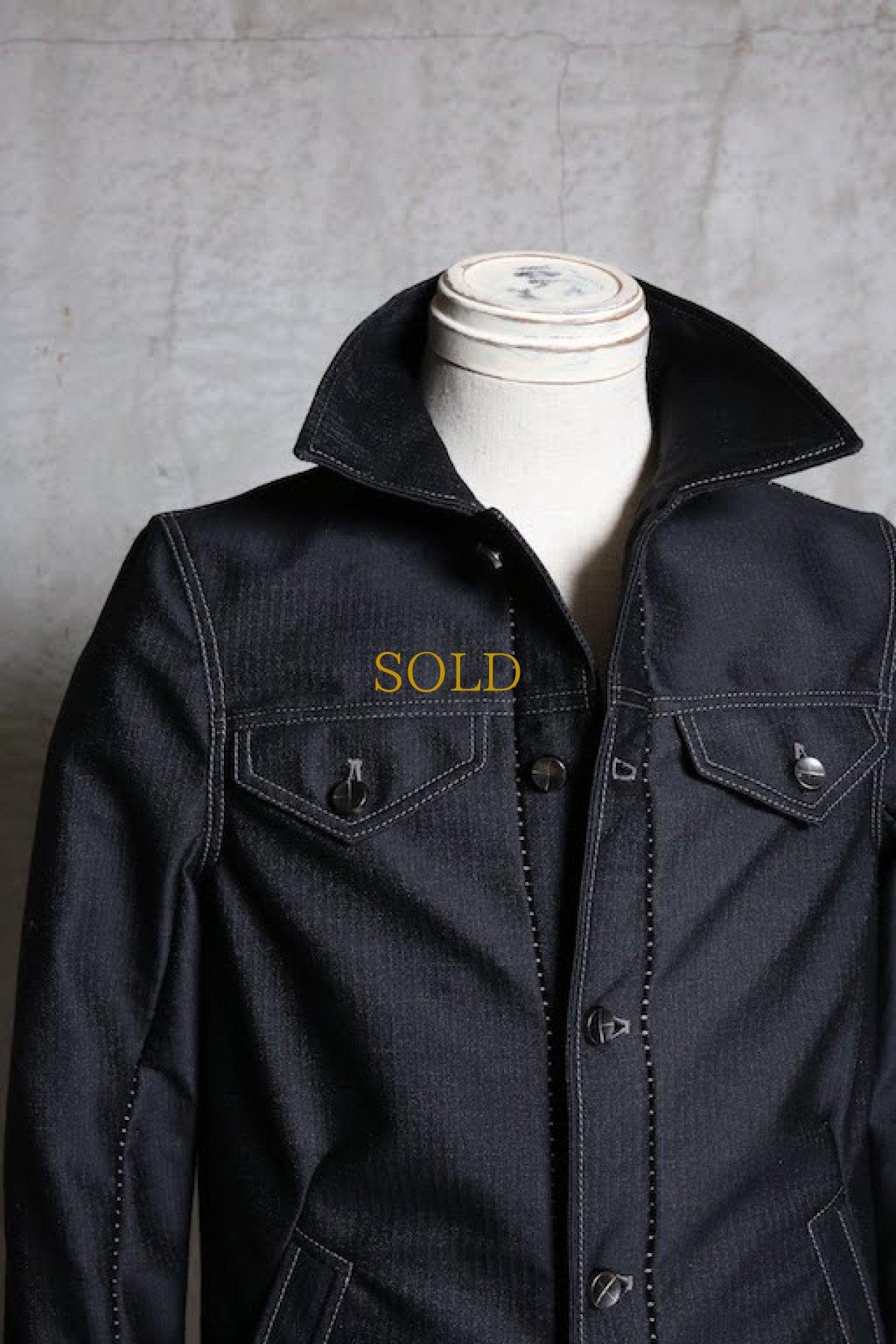 画像5: Linea_f by incarnation / インカネーション リネアエフ / MMXIX-V-41250W BLACK WOOL JEAN JACKET  (5)