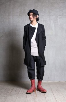 画像13: Linea_f by incarnation / インカネーション リネアエフ /MMXIX-V--5300 BAND COLLAR LONG SHIRTS COAT (13)