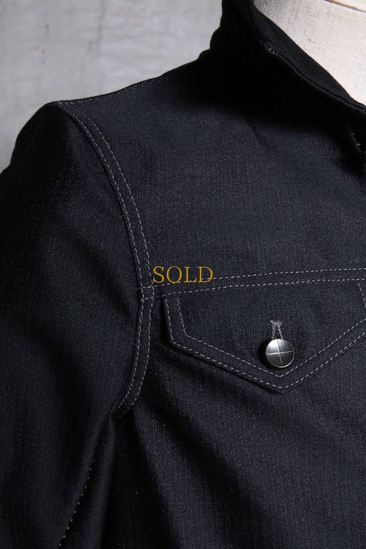 画像7: Linea_f by incarnation / インカネーション リネアエフ / MMXIX-V-41250W BLACK WOOL JEAN JACKET  (7)