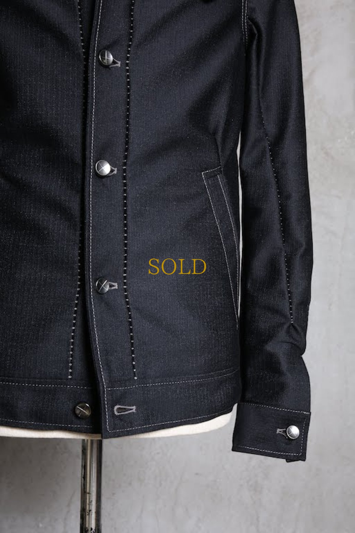 画像11: Linea_f by incarnation / インカネーション リネアエフ / MMXIX-V-41250W BLACK WOOL JEAN JACKET  (11)