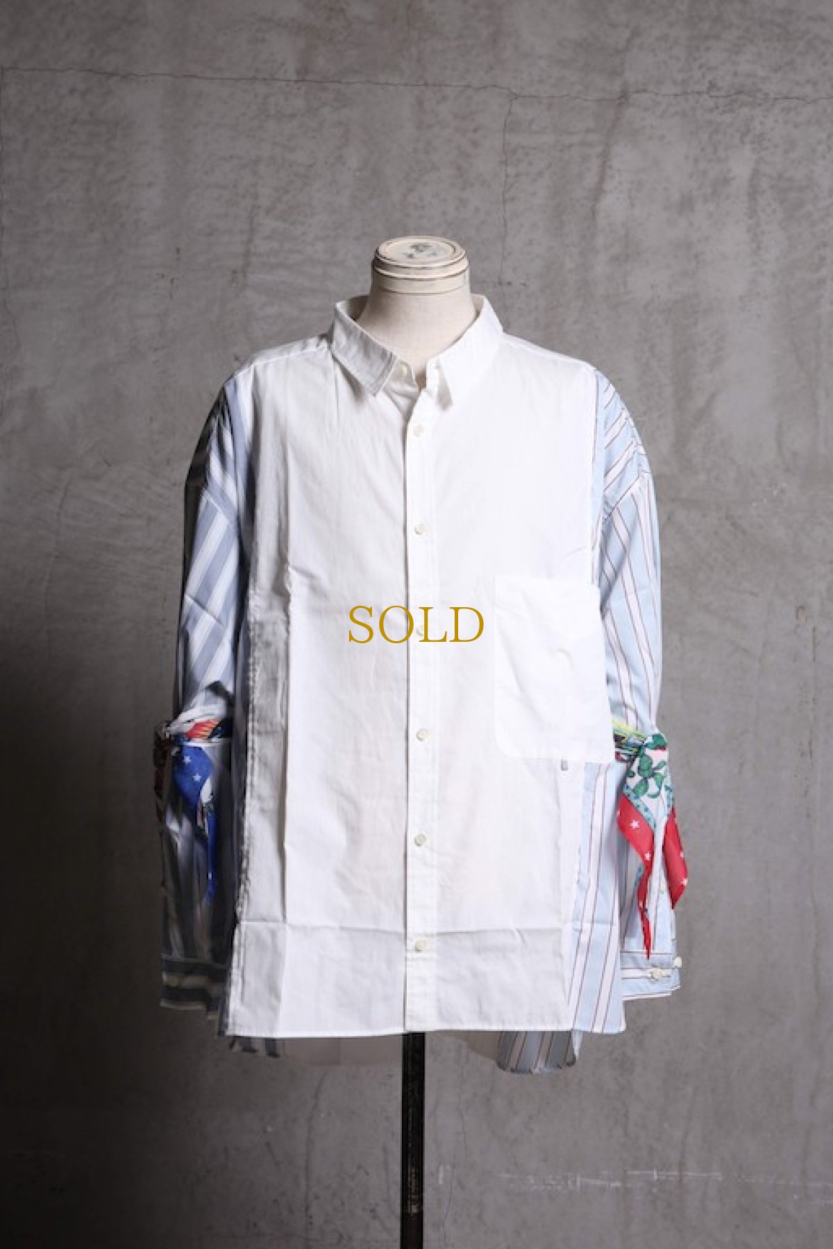 画像1: JUVENILE HALL ROLLCALL / ジュヴェナイルホールロールコール / 1340 / STRIPE SWITCHING BANDANA ARM SHIRTS   (1)