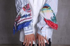 画像3: JUVENILE HALL ROLLCALL / ジュヴェナイルホールロールコール / 1340 / STRIPE SWITCHING BANDANA ARM SHIRTS   (3)