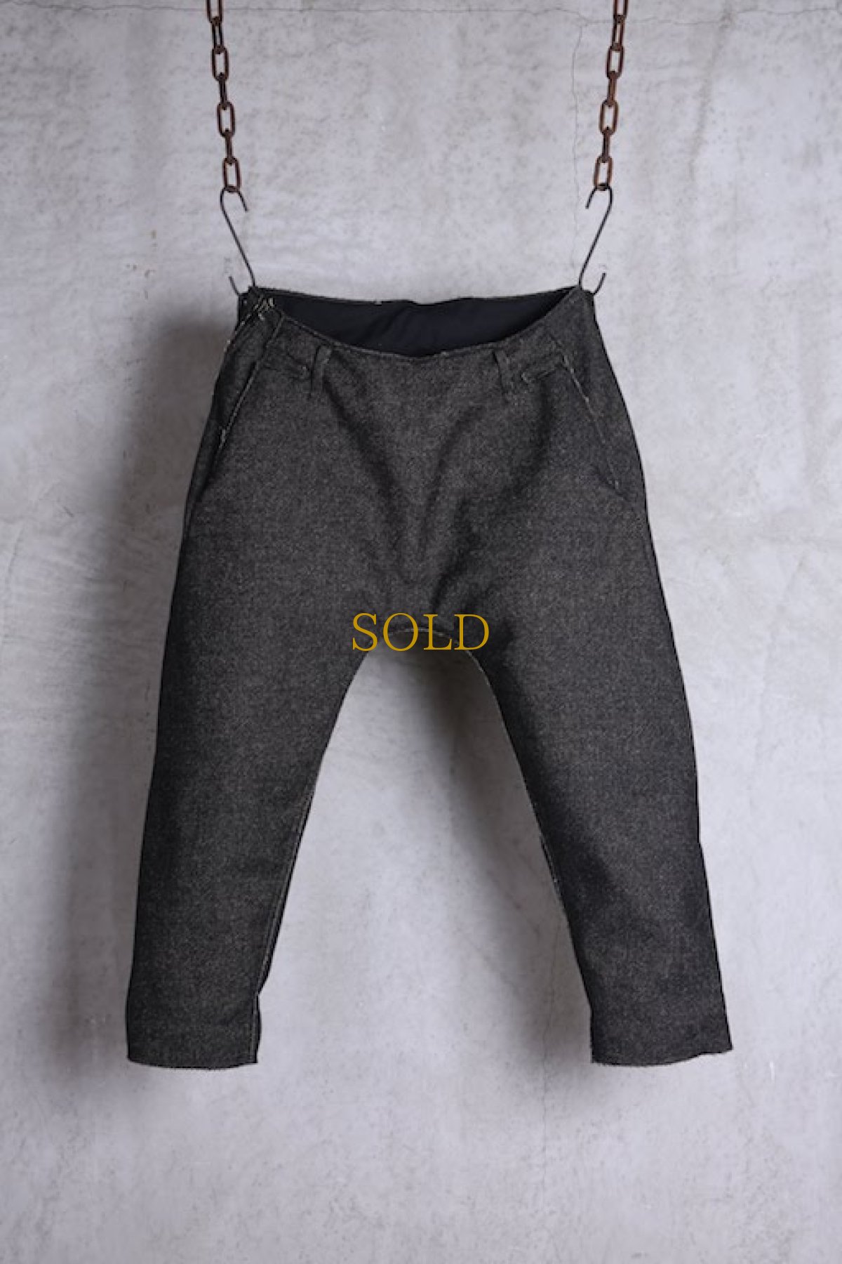 画像1: incarnation / インカネーション /  31976-6460 HEAVY WOOL FLAT PANTS (1)