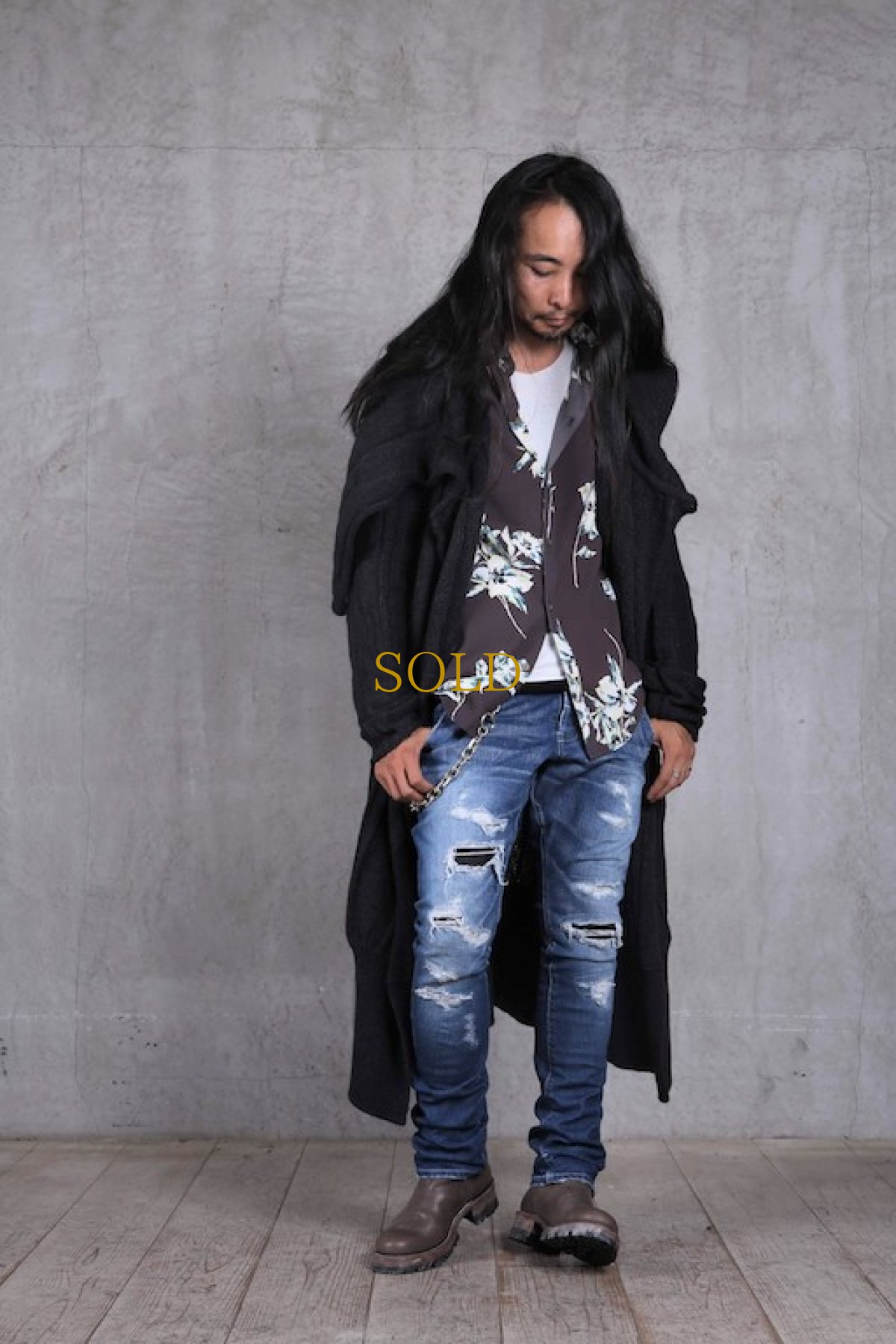 画像18: Thee OLD CIRCUS '' 1973 '' / 9300 / " Burned flowers " / ダストフラワープリント メロディシャツ (18)