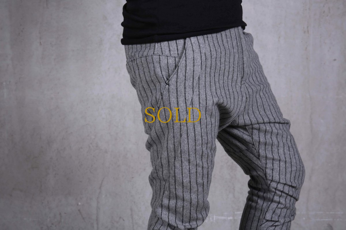 画像5: Thee OLD CIRCUS '' 1973 '' / 9325 / " Meaning of candle light " / ワイドストライプストレッチウール Rot-9 サルエルスリムパンツ (5)