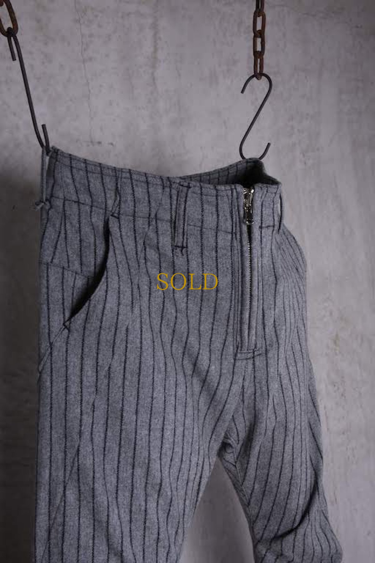 画像7: Thee OLD CIRCUS '' 1973 '' / 9325 / " Meaning of candle light " / ワイドストライプストレッチウール Rot-9 サルエルスリムパンツ (7)