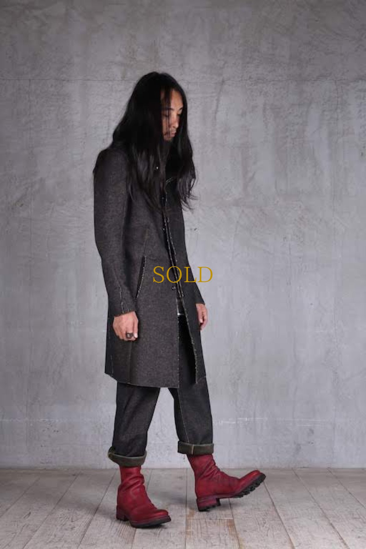 画像15: incarnation / インカネーション /  31976-5310  WOOL TWILL BIAS FRY FRONT W/POCKET COAT LINED (15)