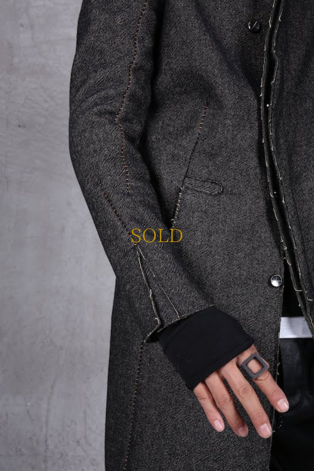 画像9: incarnation / インカネーション /  31976-5310  WOOL TWILL BIAS FRY FRONT W/POCKET COAT LINED (9)