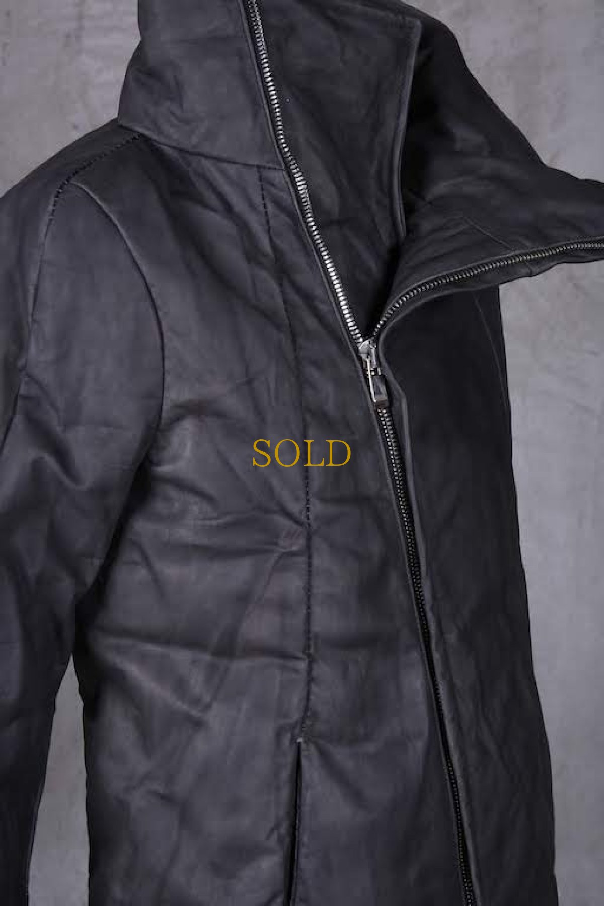 画像7: incarnation / インカネーション /  11917-4440  CALF LEATHER HIGHNECK BIAS ZIP DOWN BLOUSON LINED -EDEN Exclusive- (7)