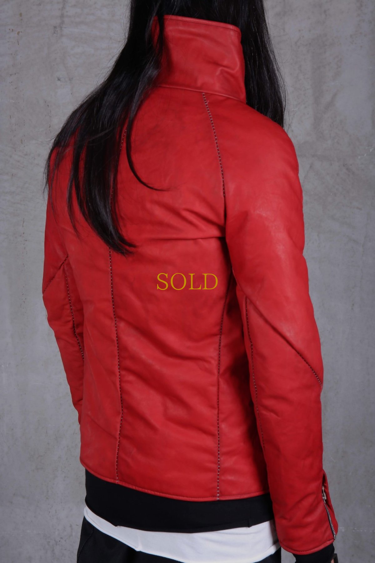 画像8: incarnation / インカネーション /  11917-4440  CALF LEATHER HIGHNECK BIAS ZIP DOWN BLOUSON LINED -EDEN Exclusive- (8)