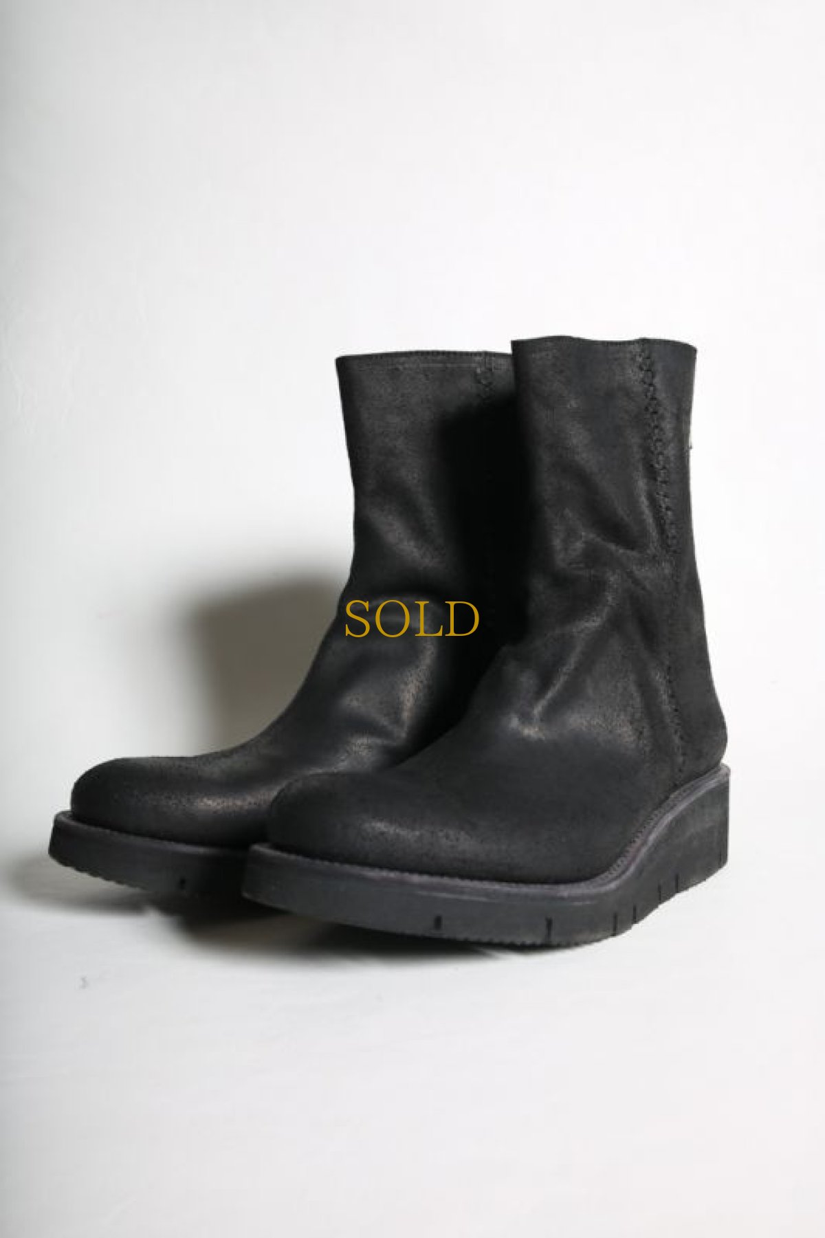 画像7: Thee OLD CIRCUS '' 1973 '' / CB-731 / '' Closing moon '' / ASHレザーフラットソールバックジップブーツ (7)