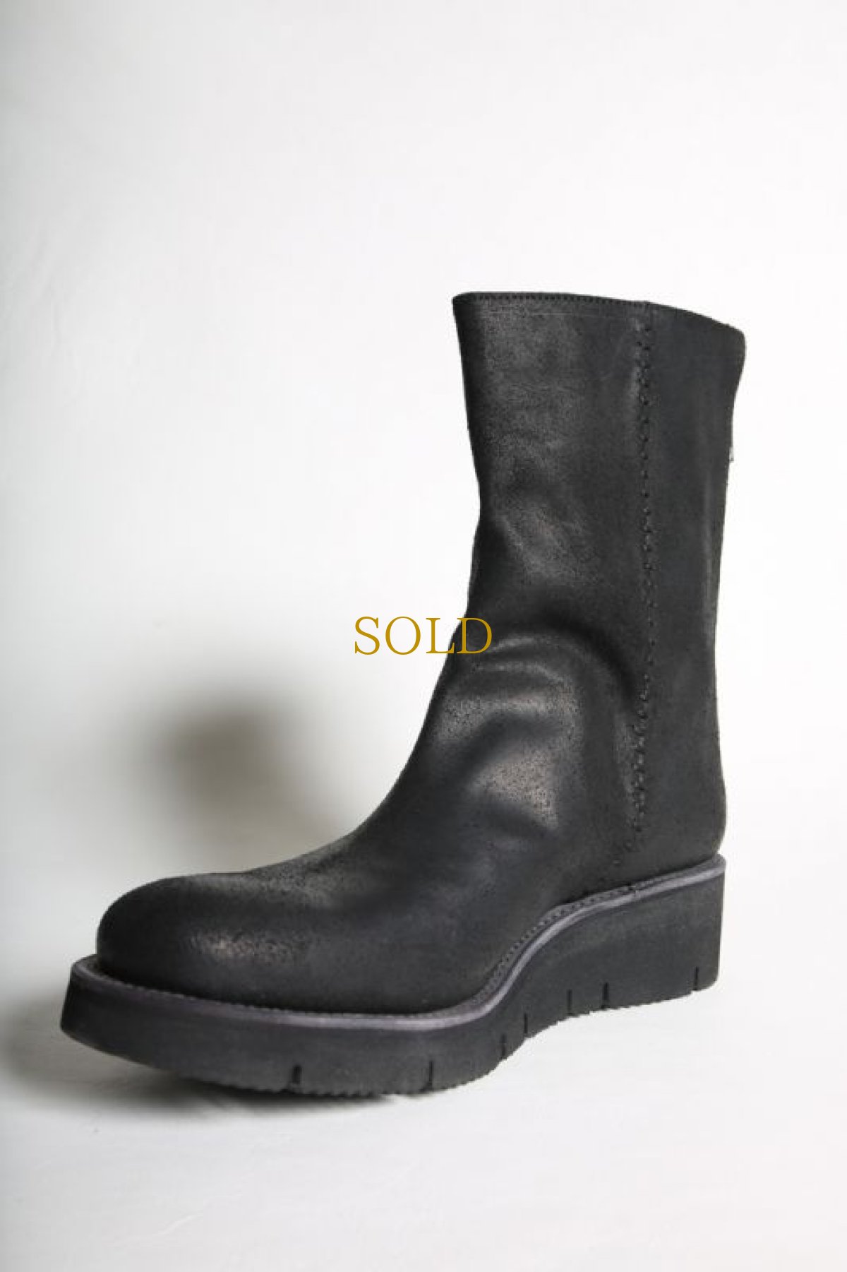 画像15: Thee OLD CIRCUS '' 1973 '' / CB-731 / '' Closing moon '' / ASHレザーフラットソールバックジップブーツ (15)