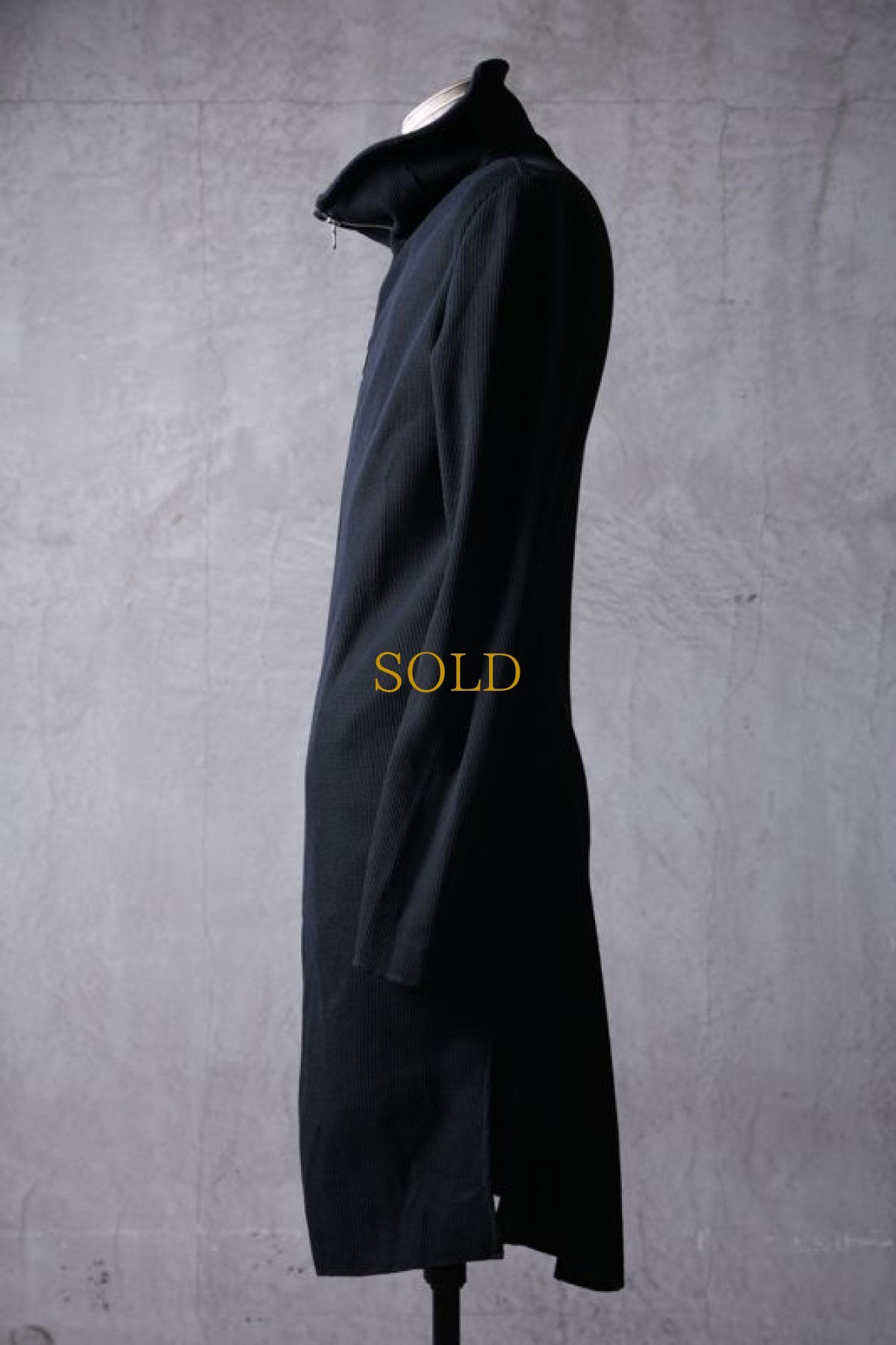 画像4: Thee OLD CIRCUS '' 1973 '' / 9331 / " Bomb rain " / DISTORTION NECK WAFFLE KNIT LONG COAT (4)