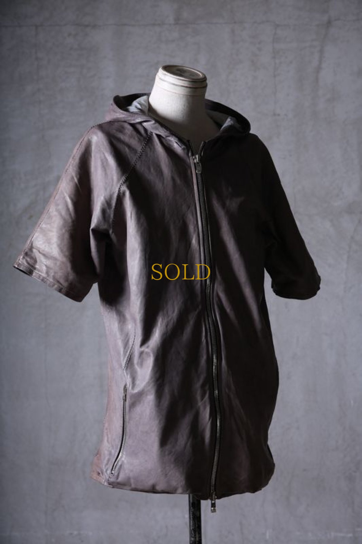 画像3: incarnation / インカネーション / 12015-3417 / SHEEP LEATHER HOODED RAGLAN ZIP FRONT SHIRTS LINED (3)