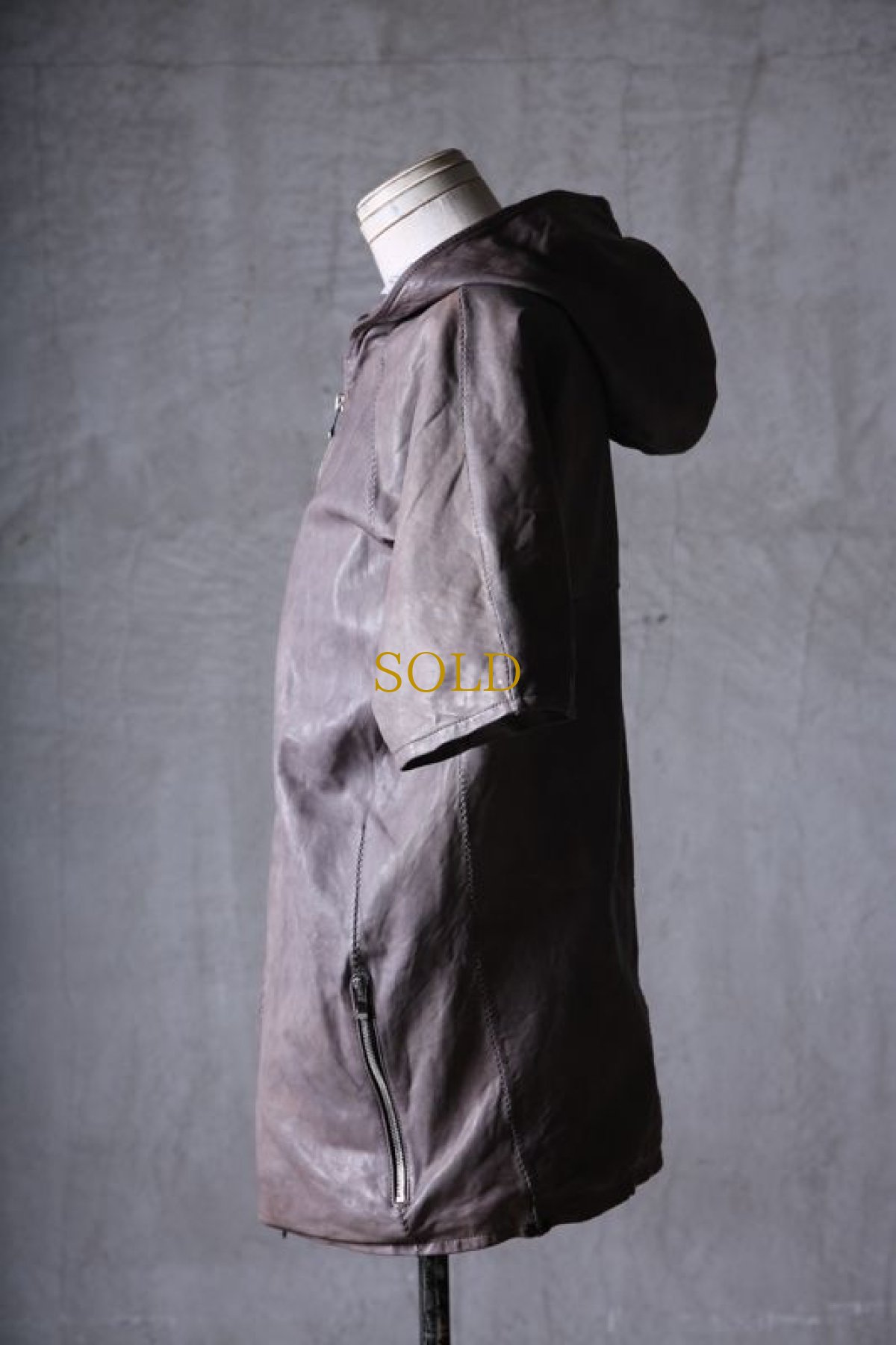 画像4: incarnation / インカネーション / 12015-3417 / SHEEP LEATHER HOODED RAGLAN ZIP FRONT SHIRTS LINED (4)