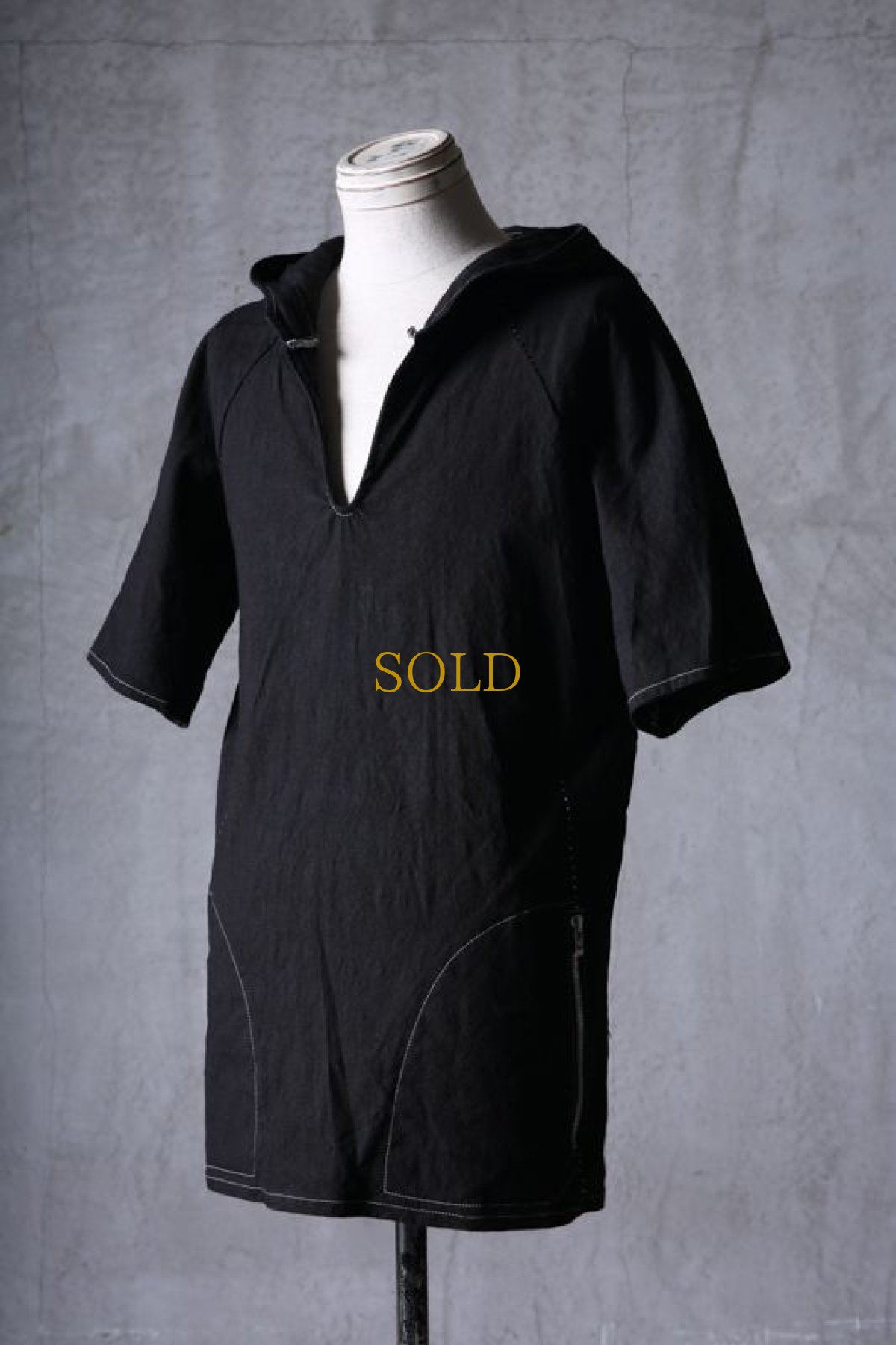 画像2: incarnation / インカネーション / 32071-3402 / LINEN 70% COTTON 27% ELASTERN 3% HOODED RAGLAN #2 SHORT SLEEVE (2)
