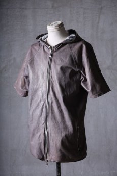 画像2: incarnation / インカネーション / 12015-3417 / SHEEP LEATHER HOODED RAGLAN ZIP FRONT SHIRTS LINED (2)