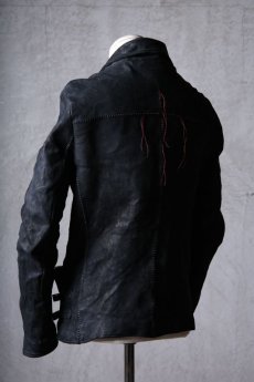 画像6: incarnation / インカネーション / 12111-41077 / BACK SKIN HORSE LEATHER DOUBLE BREAST MOTO W/POCKET LINED (6)