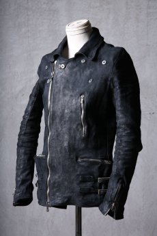 画像2: incarnation / インカネーション / 12111-41077 / BACK SKIN HORSE LEATHER DOUBLE BREAST MOTO W/POCKET LINED (2)