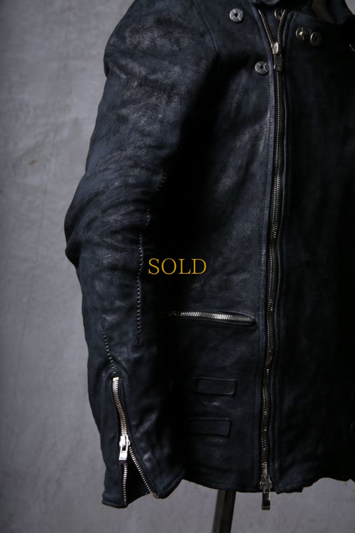画像10: incarnation / インカネーション / 12111-41077 / BACK SKIN HORSE LEATHER DOUBLE BREAST MOTO W/POCKET LINED (10)