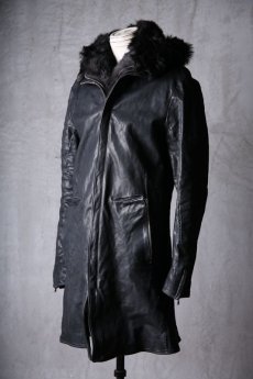 画像2: incarnation / インカネーション / 11911-5297CC / HORSE LEATHER SHEARLING PARKA LONG W/POCKET LINED (2)