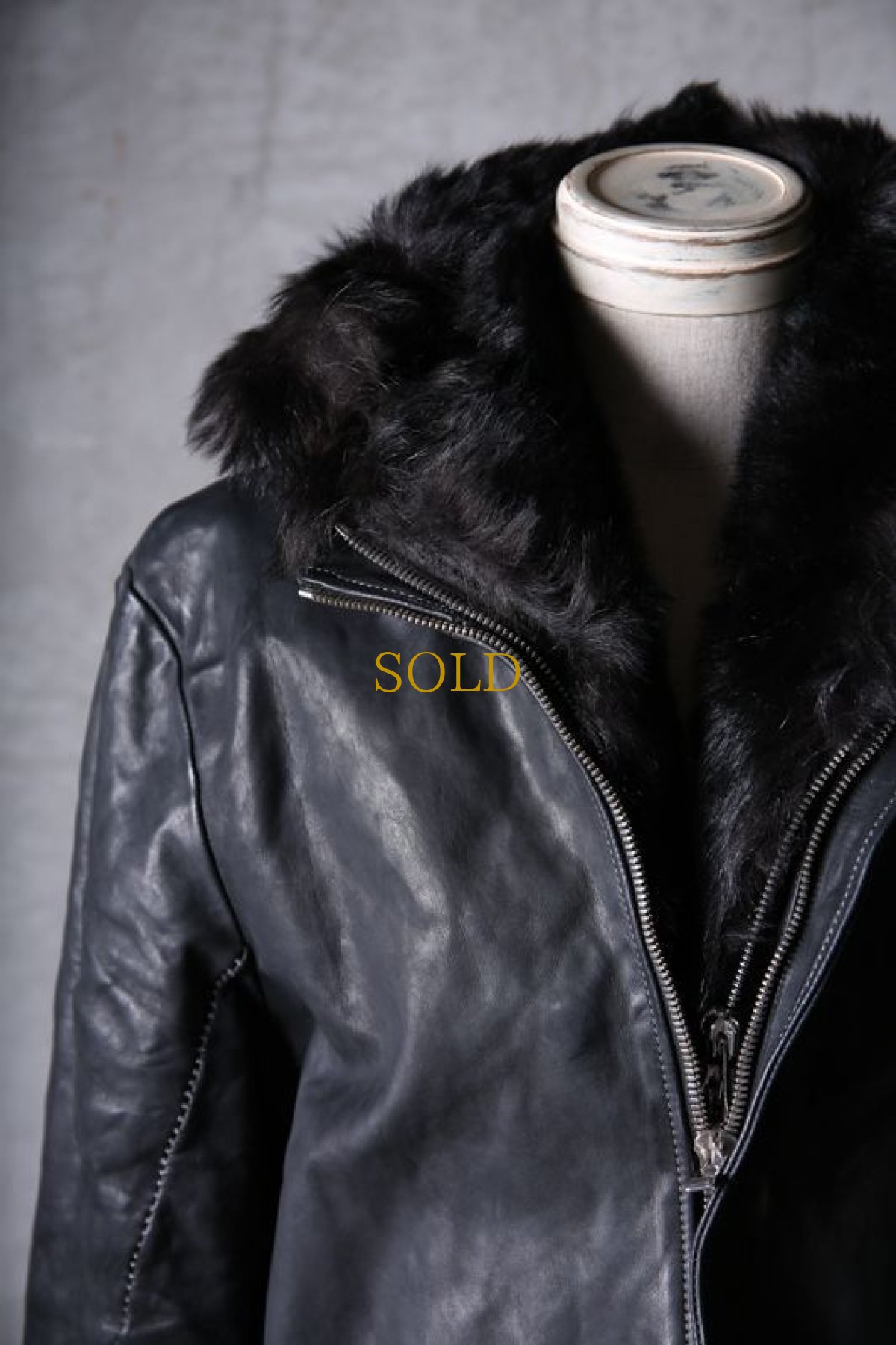 画像11: incarnation / インカネーション / 11911-5297CC / HORSE LEATHER SHEARLING PARKA LONG W/POCKET LINED (11)